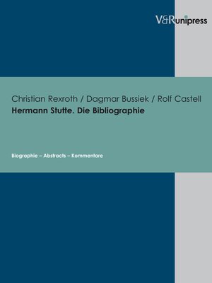 cover image of Hermann Stutte. Die Bibliographie